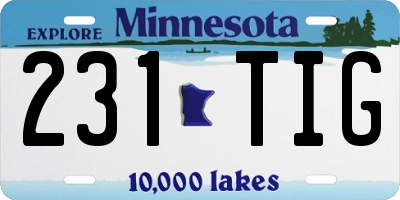 MN license plate 231TIG