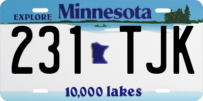 MN license plate 231TJK