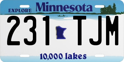MN license plate 231TJM
