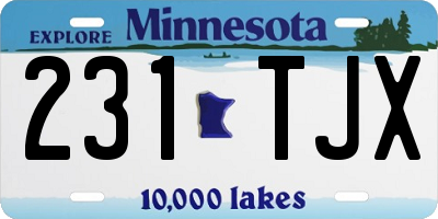 MN license plate 231TJX