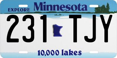 MN license plate 231TJY