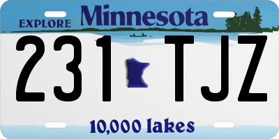 MN license plate 231TJZ