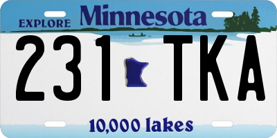 MN license plate 231TKA