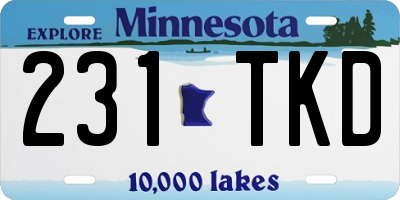 MN license plate 231TKD