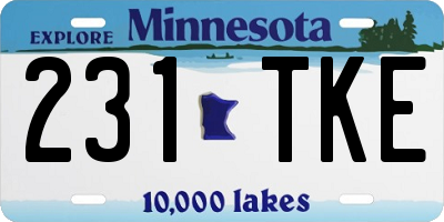 MN license plate 231TKE