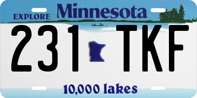 MN license plate 231TKF