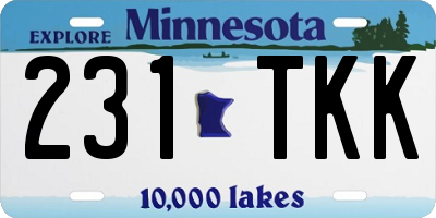 MN license plate 231TKK