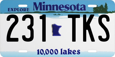 MN license plate 231TKS