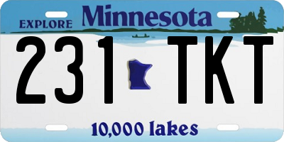 MN license plate 231TKT