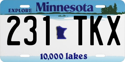 MN license plate 231TKX