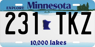 MN license plate 231TKZ