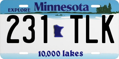MN license plate 231TLK