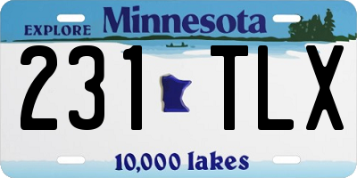 MN license plate 231TLX
