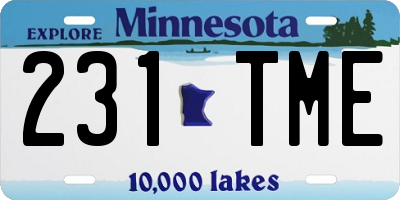 MN license plate 231TME