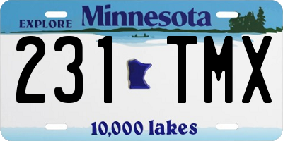 MN license plate 231TMX