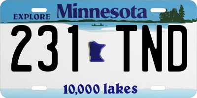 MN license plate 231TND