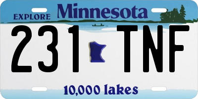 MN license plate 231TNF