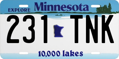MN license plate 231TNK