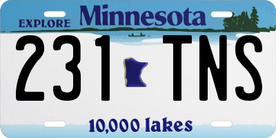 MN license plate 231TNS