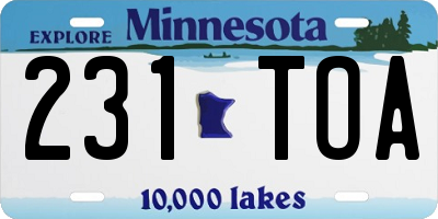 MN license plate 231TOA