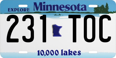 MN license plate 231TOC
