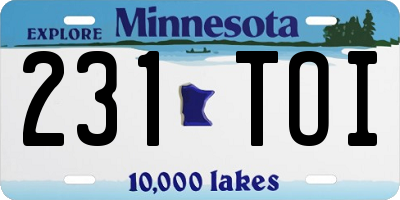 MN license plate 231TOI