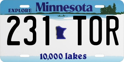 MN license plate 231TOR