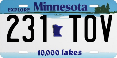 MN license plate 231TOV