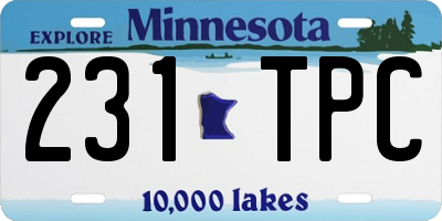 MN license plate 231TPC