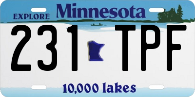 MN license plate 231TPF