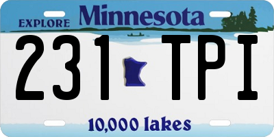 MN license plate 231TPI