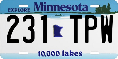 MN license plate 231TPW