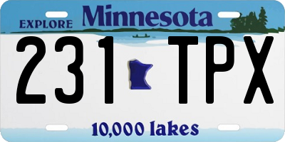 MN license plate 231TPX