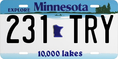 MN license plate 231TRY