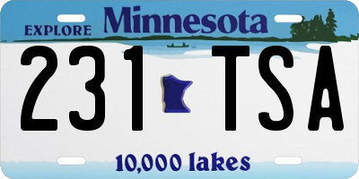 MN license plate 231TSA
