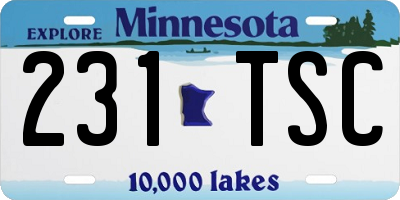 MN license plate 231TSC