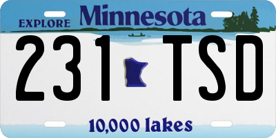 MN license plate 231TSD