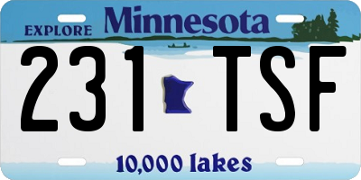 MN license plate 231TSF