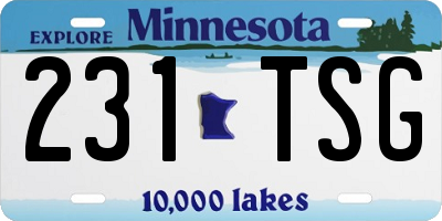 MN license plate 231TSG