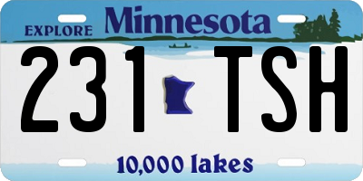 MN license plate 231TSH
