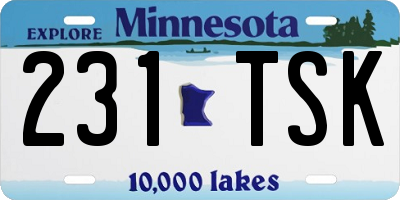MN license plate 231TSK