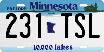 MN license plate 231TSL
