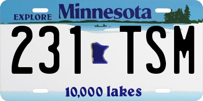 MN license plate 231TSM