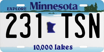 MN license plate 231TSN