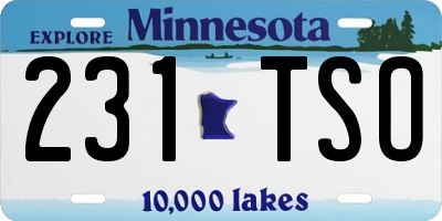 MN license plate 231TSO