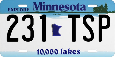 MN license plate 231TSP
