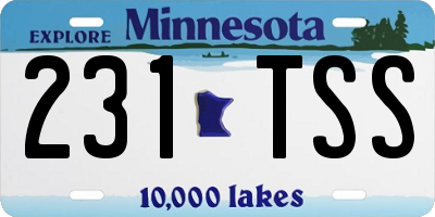 MN license plate 231TSS