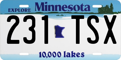MN license plate 231TSX