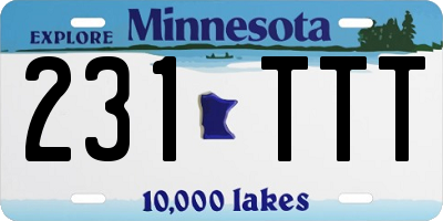 MN license plate 231TTT