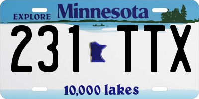 MN license plate 231TTX